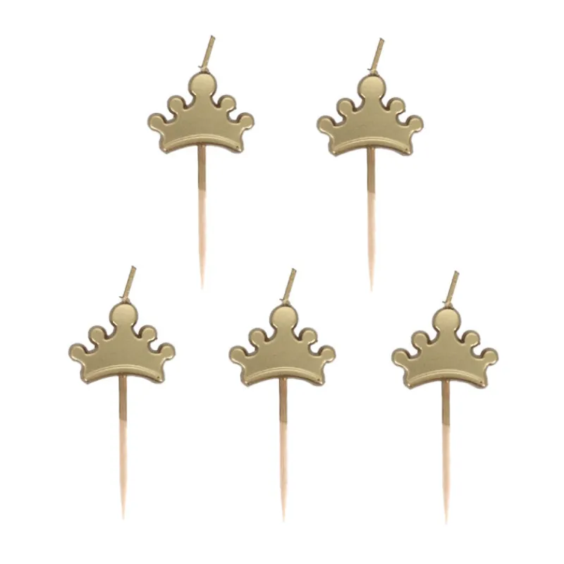 Cerf Dellier 5 bougies à piquer couronnes dorées