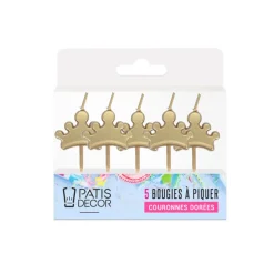 Cerf Dellier 5 bougies à piquer couronnes dorées