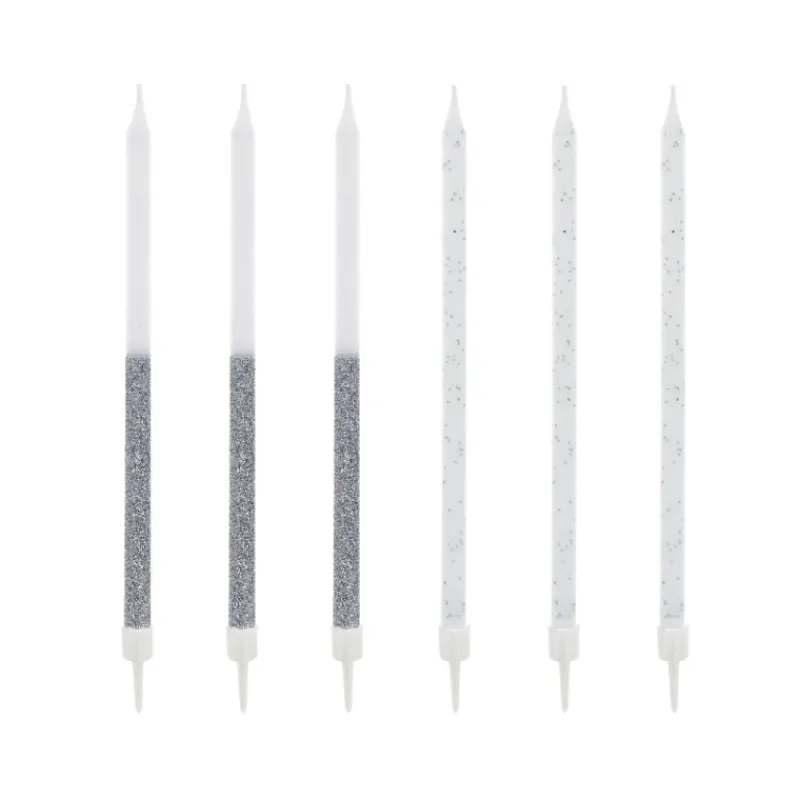 Best Cerf Dellier 12 bougies bicolores argentées hautes 13 cm