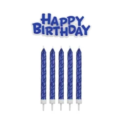 Sale Cerf Dellier 16 Bougies bleues + Happy Birthday