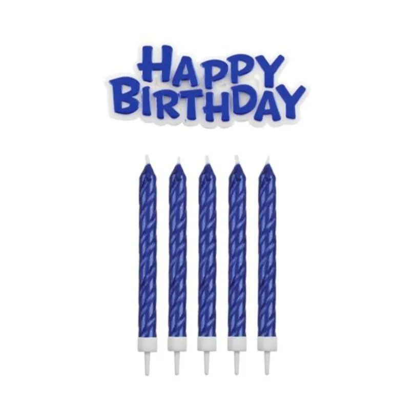 Sale Cerf Dellier 16 Bougies bleues + Happy Birthday