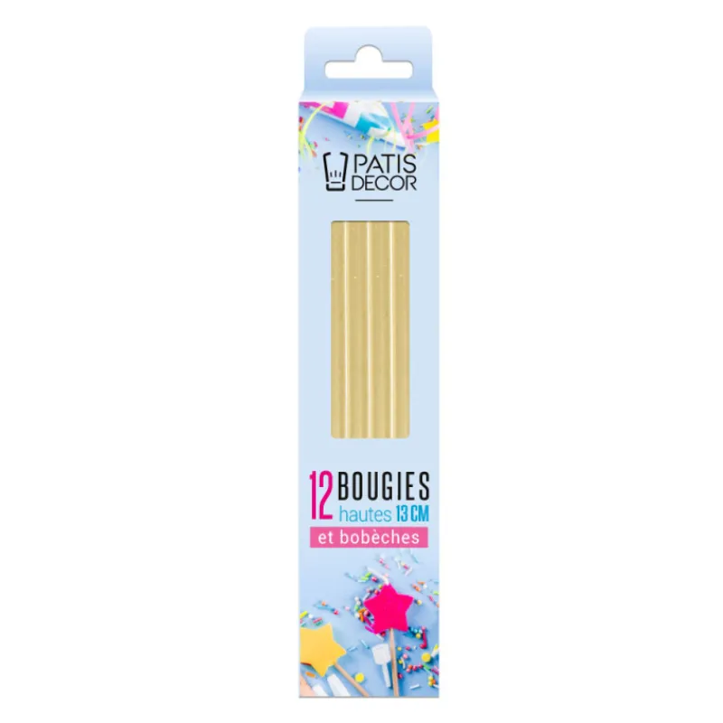 Best Cerf Dellier 12 bougies dorées hautes 13 cm