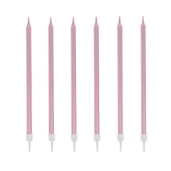 Outlet Cerf Dellier 12 bougies roses hautes 13 cm