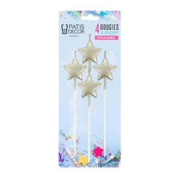 Sale Cerf Dellier 4 bougies étoiles à piquer dorées
