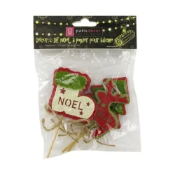 Cerf Dellier 3 décors de Noël assortis en bois thème 2