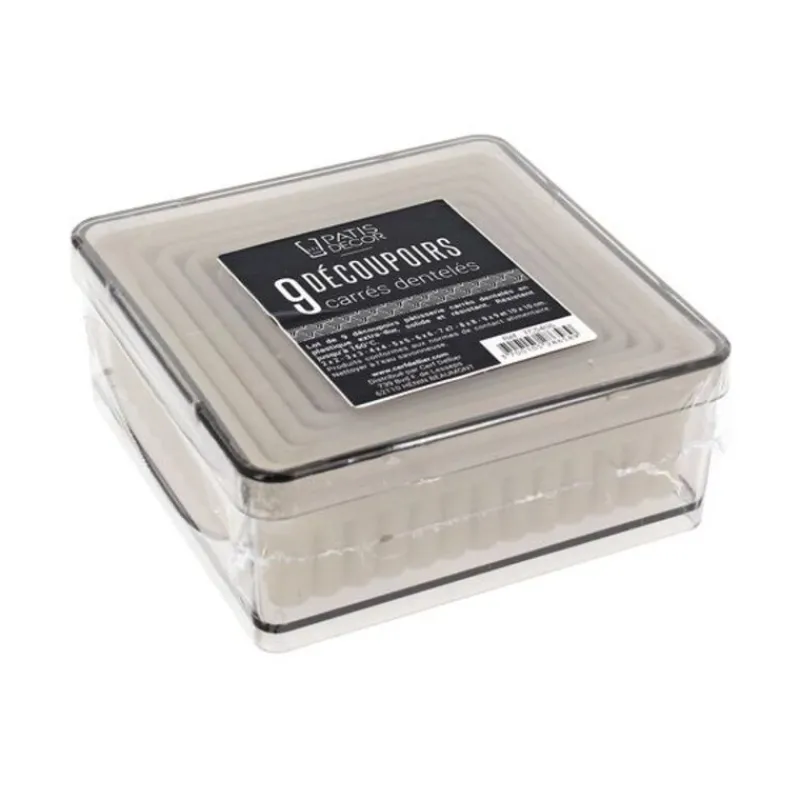 Clearance Cerf Dellier 9 Découpoirs carrés cannelés assortis