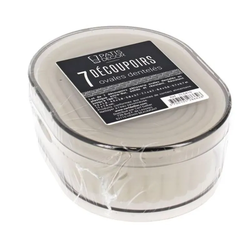 New Cerf Dellier 7 Découpoirs ovales cannelés assortis