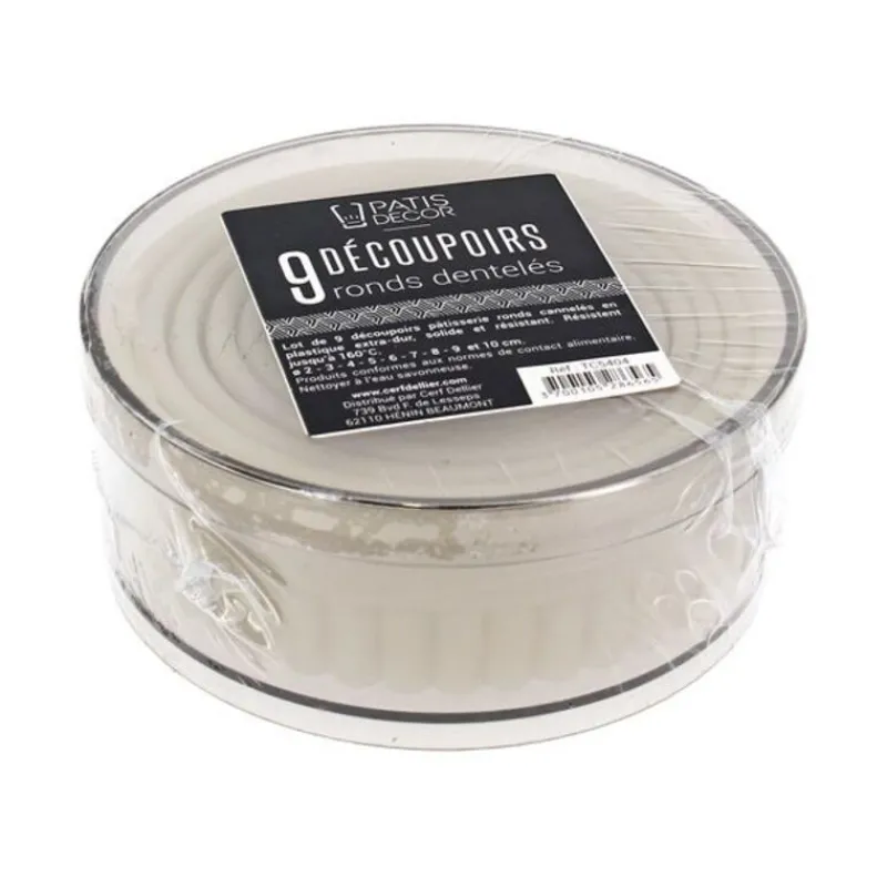 Cerf Dellier 9 Découpoirs ronds cannelés assortis