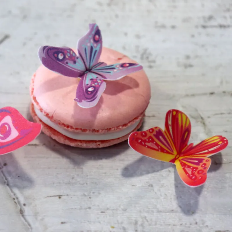 Cerf Dellier 17 Papillons 3D comestibles en azyme assortis