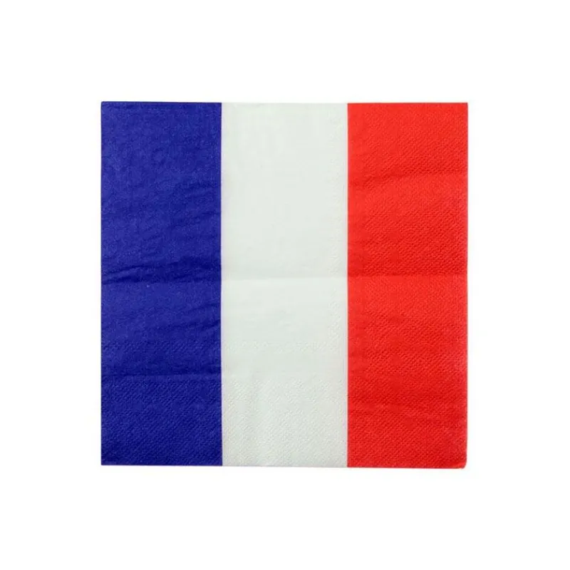 New Cerf Dellier 50 Serviettes de table bleu blanc rouge