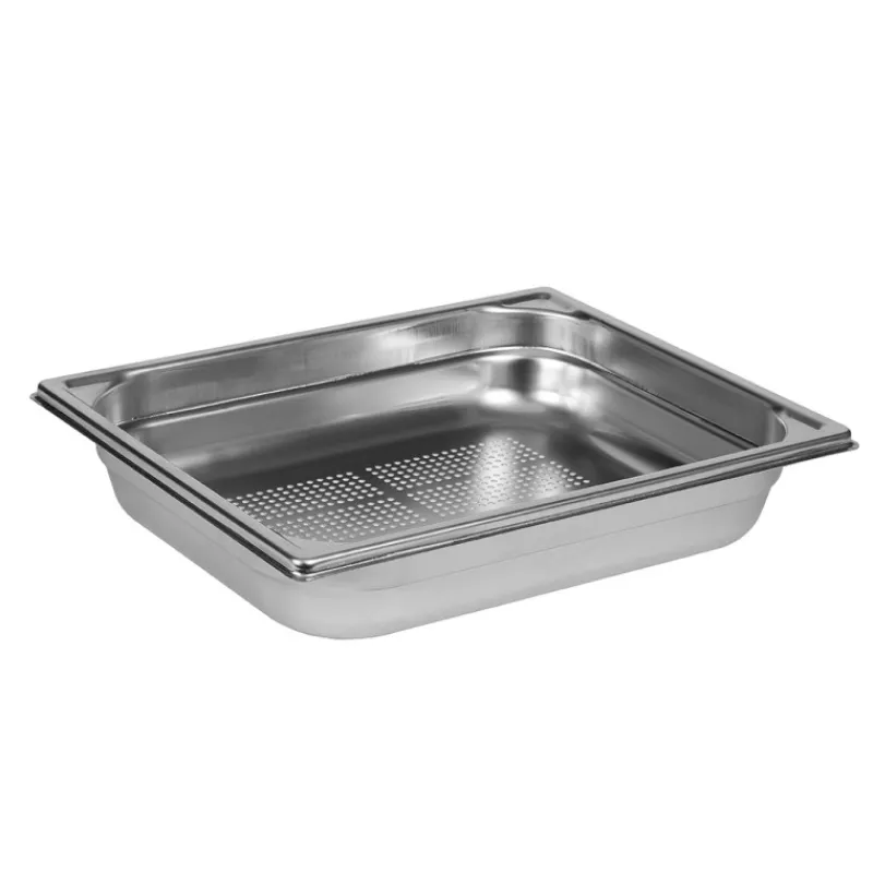 New Cerf Dellier Bac gastronorme perforé inox - sans anse - GN 1/2 profondeur 6,5 cm
