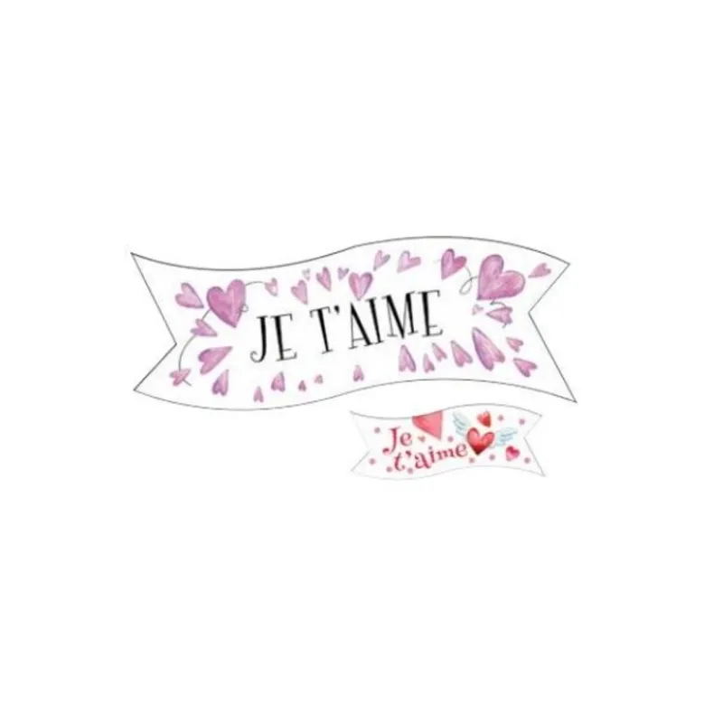 Cerf Dellier Banderoles azyme Je t'aime assorties (x24)