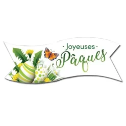 New Cerf Dellier Banderoles azyme vertes Joyeuses Pâques (x24)