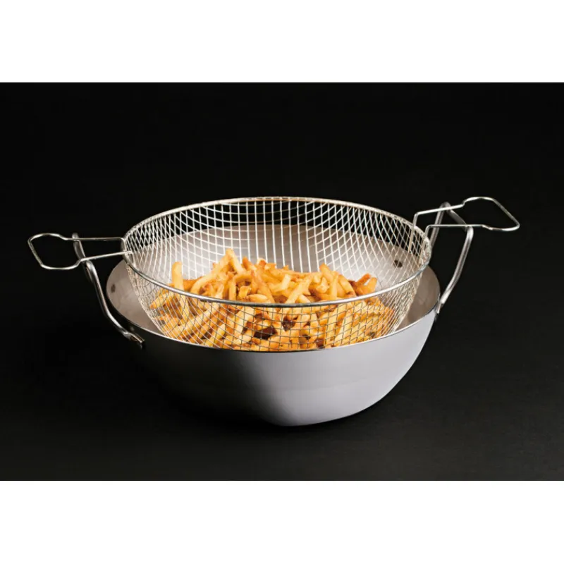 Online Cerf Dellier Bassine à friture en tôle d'acier noire avec panier 40 cm