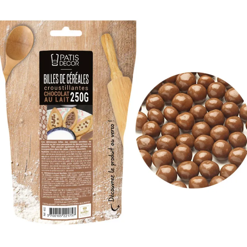 Hot Cerf Dellier Billes céréales croustillantes Chocolat lait 250 g