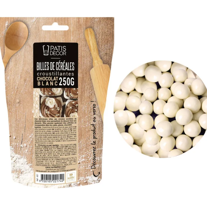 Clearance Cerf Dellier Billes céréales croustillantes Chocolat blanc 250 g