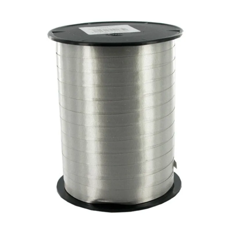 Clearance Cerf Dellier Bolduc satiné argent 7mm (500 m)