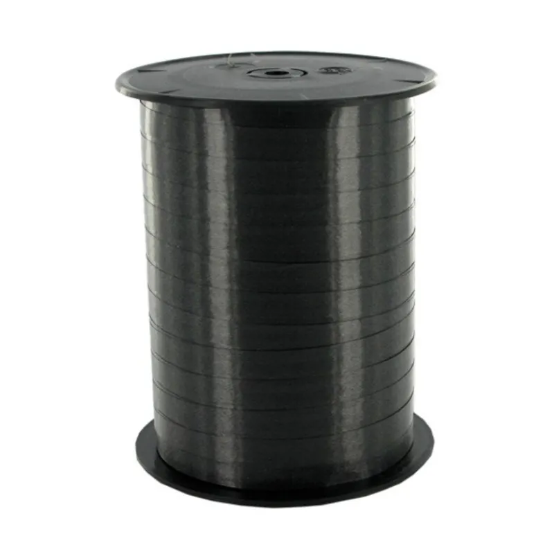 Clearance Cerf Dellier Bolduc satiné noir 7mm (500 m)