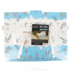 Clearance Cerf Dellier Boîte à bûche à poignées kraft décor glacé 35 x 11 x 11 cm