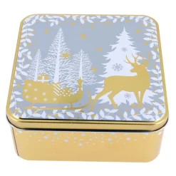 Hot Cerf Dellier Boîte à biscuits de Noël dorée en métal