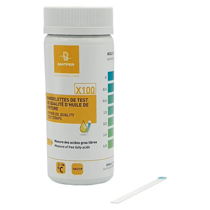 New Cerf Dellier Boîte de 100 bandelettes pour test d'huile de friture