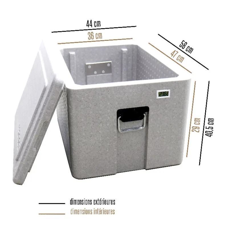 Sale Cerf Dellier Boîte isotherme 49L avec indicateur de température