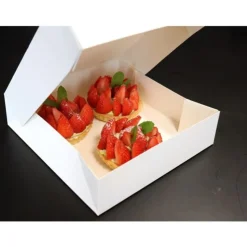 Best Cerf Dellier Boîte pâtissière blanche carrée 26 x 26 x 5 cm