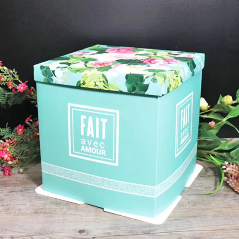 Online Cerf Dellier Boîte pâtissière bouquet de fleurs 36 x 36 x 28 cm