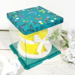 Sale Cerf Dellier Boîte pâtissière vitrine Papillons 26 x 26 x 24 cm