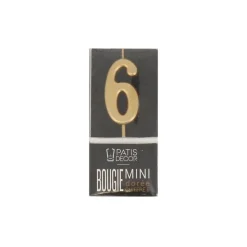 Sale Cerf Dellier Bougie anniversaire dorée chiffre 6