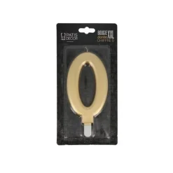 New Cerf Dellier Bougie anniversaire dorée XXL chiffre 0