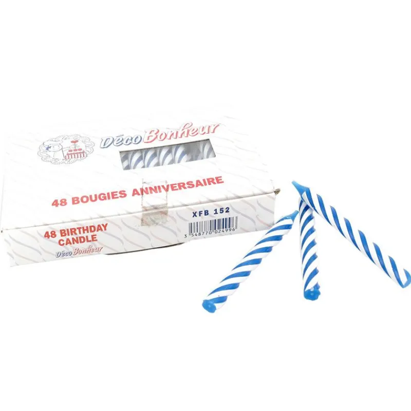 Sale Cerf Dellier Bougie torsadée bleues (x48)