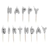 Cerf Dellier Bougies à piquer "Happy Birthday" argentées