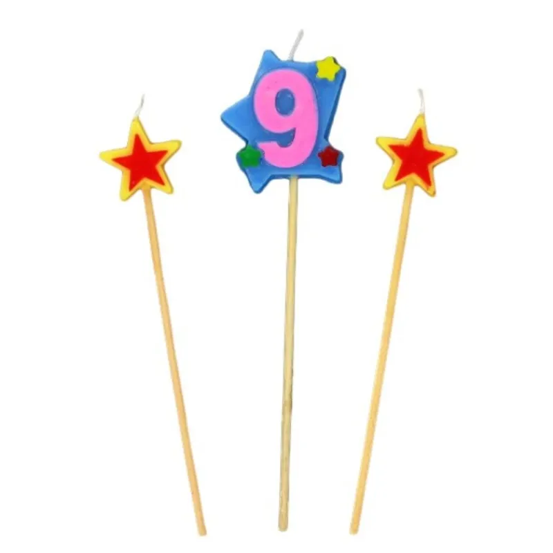 Sale Cerf Dellier Bougies chiffre 9 et étoiles sur piques