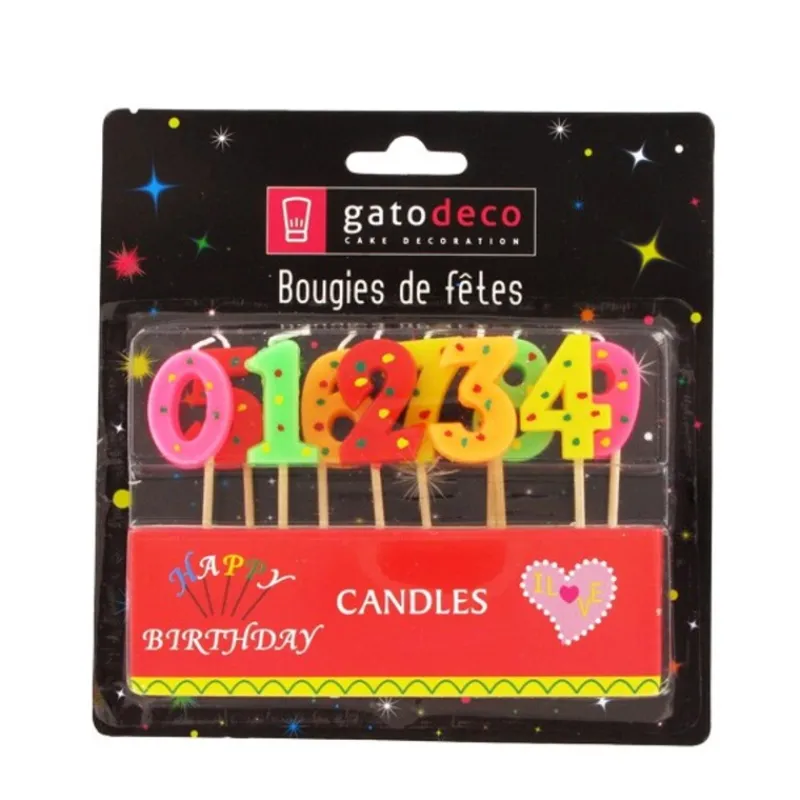 Outlet Cerf Dellier Bougies chiffres sur piques assorties