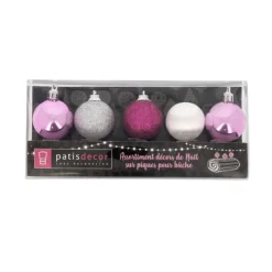 Discount Cerf Dellier Boules de Noël sur pique assorties (x5)