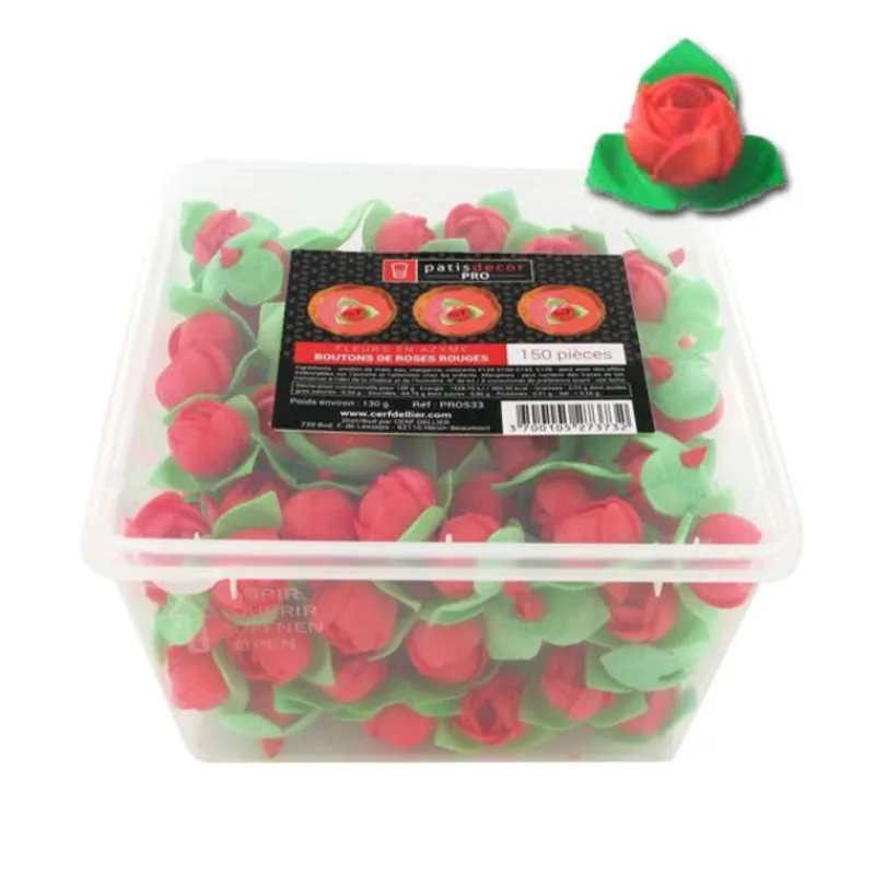 Best Cerf Dellier Boutons de roses rouges en azyme (x150)