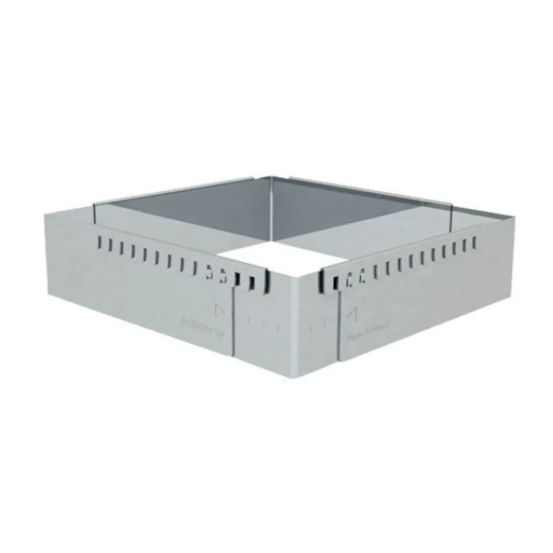 Cerf Dellier Cadre à entremets extensible inox carré 20 à 37 cm De Buyer