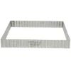 Outlet Cerf Dellier Cadre à tarte carré cannelé et perforé inox H 3 cm - 23 x 23 cm De Buyer