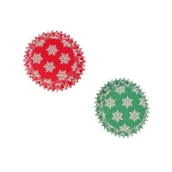 Hot Cerf Dellier Caissettes cupcakes de cuisson "christmas green/red" (x16)