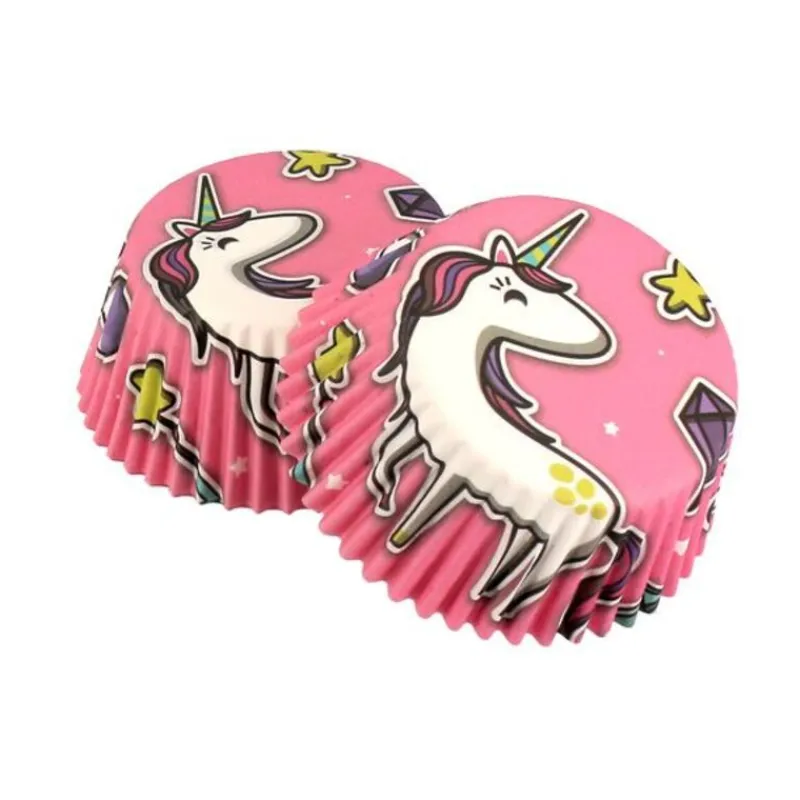 Cerf Dellier Caissettes cupcakes "Licorne rose" (x50)