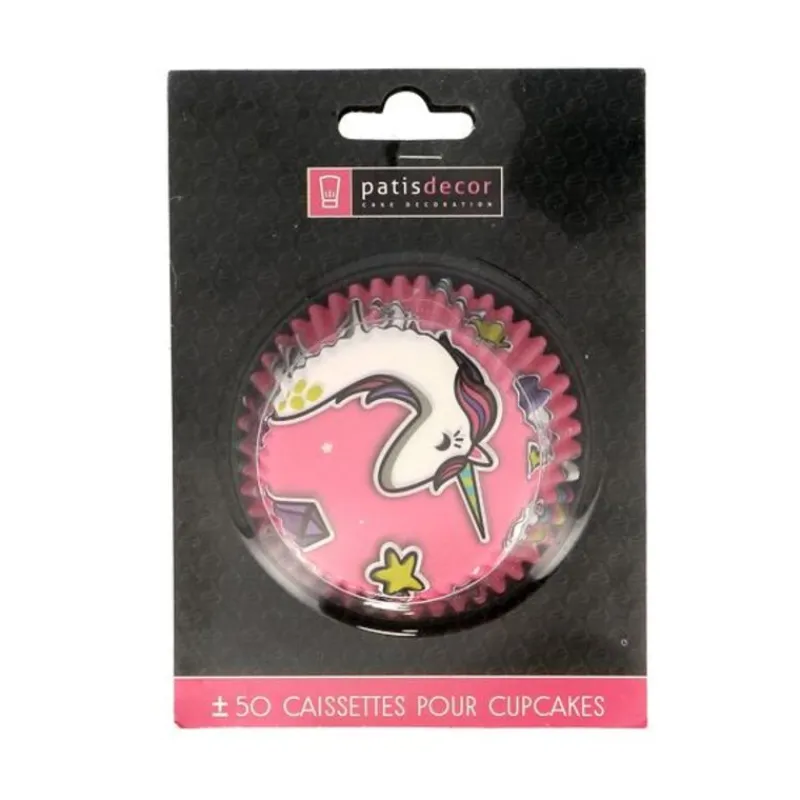 Cerf Dellier Caissettes cupcakes "Licorne rose" (x50)