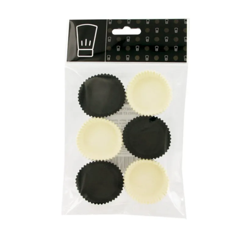 New Cerf Dellier Caissettes moyennes de cuisson noires et blanches (x120)