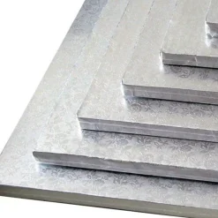 Hot Cerf Dellier Cake drum carré argent 30 x 30 cm