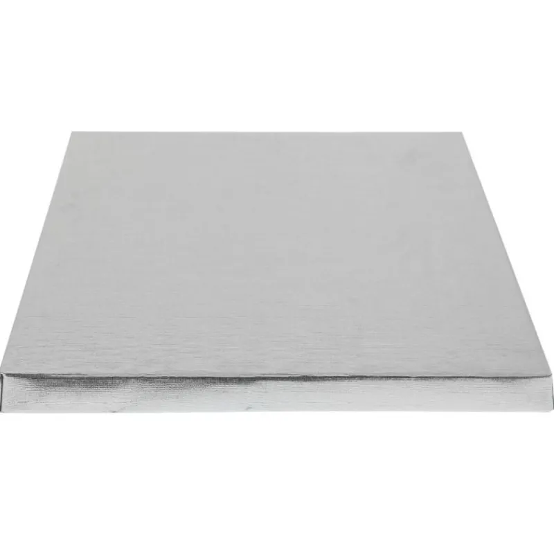 Outlet Cerf Dellier Cake drum carré argent 35 x 35 cm