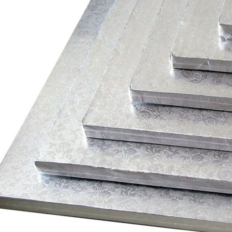 Cerf Dellier Cake drum carré argent 20 x 20 cm