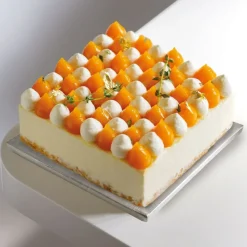 Cerf Dellier Cake drum carré argent 20 x 20 cm