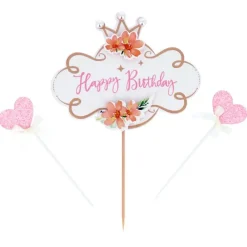 New Cerf Dellier Cake topper assortis "Happy Birthday" thème vintage