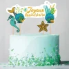 Online Cerf Dellier Cake topper assortis "Joyeux anniversaire" thème Sirène