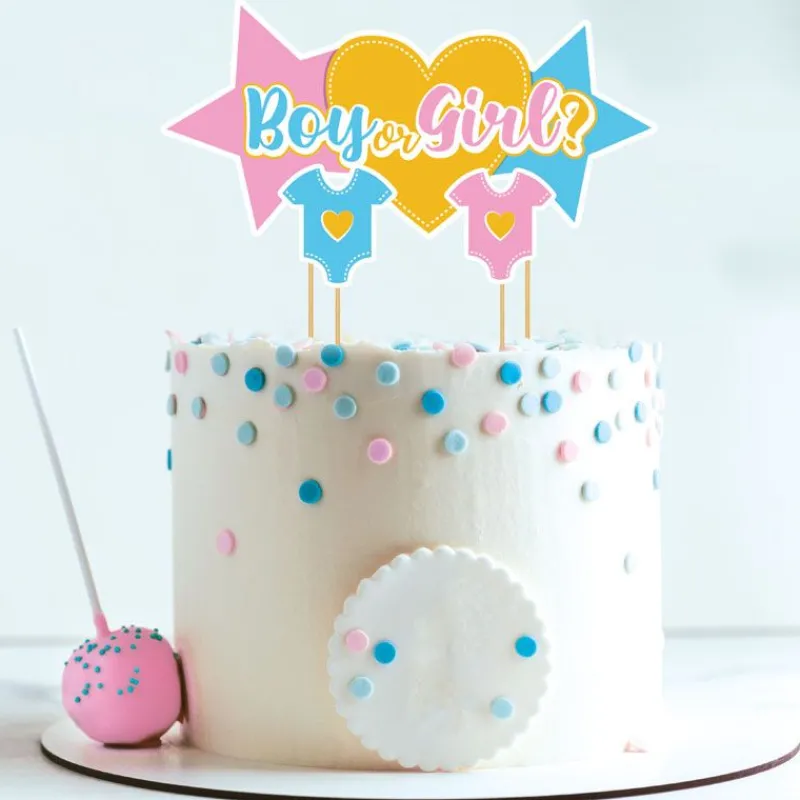 Clearance Cerf Dellier Cake topper assortis thème Gender reveal "Fille ou garçon"